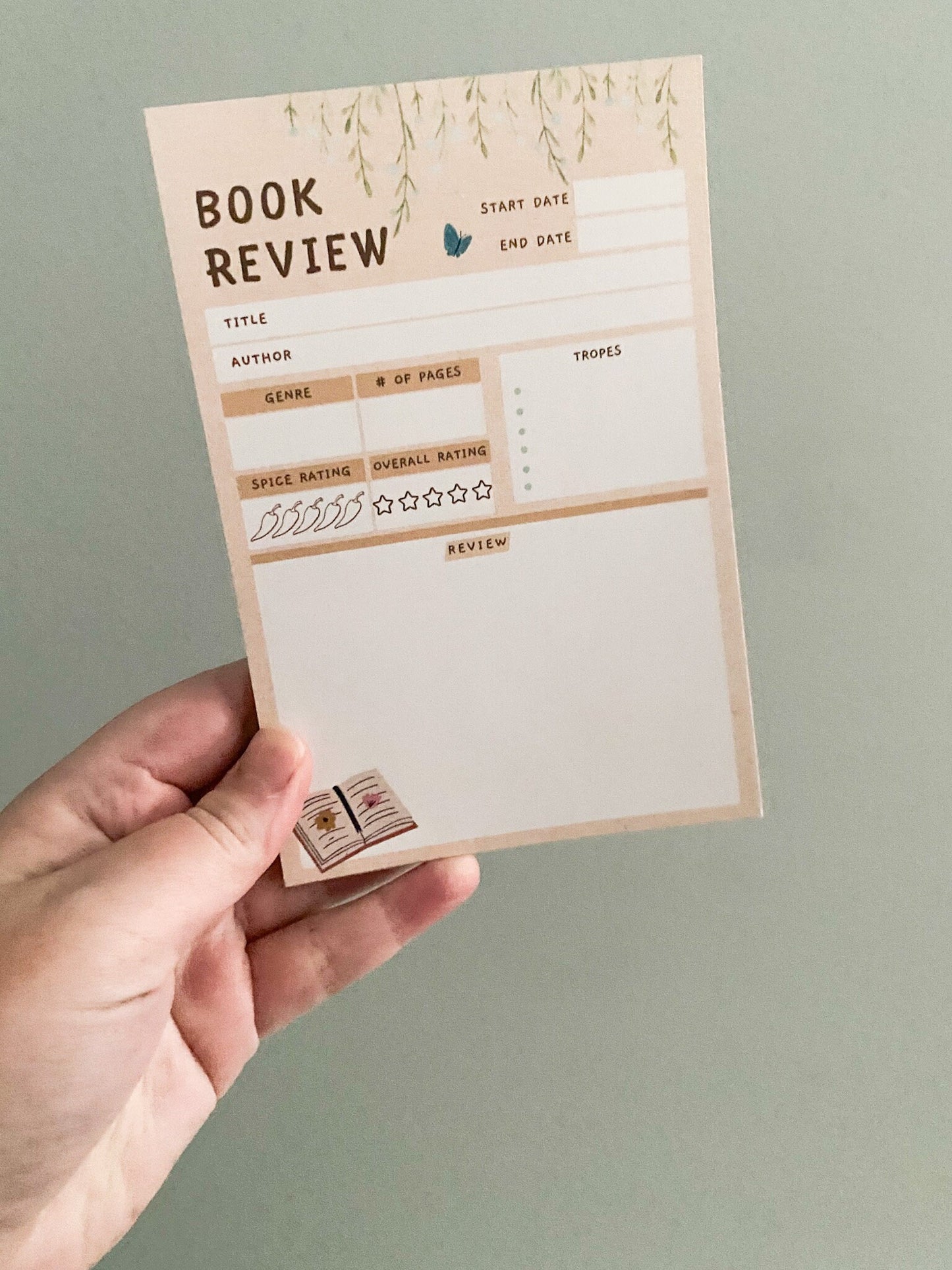 Book Review Notepad, 50 Pages, Nonadhesive