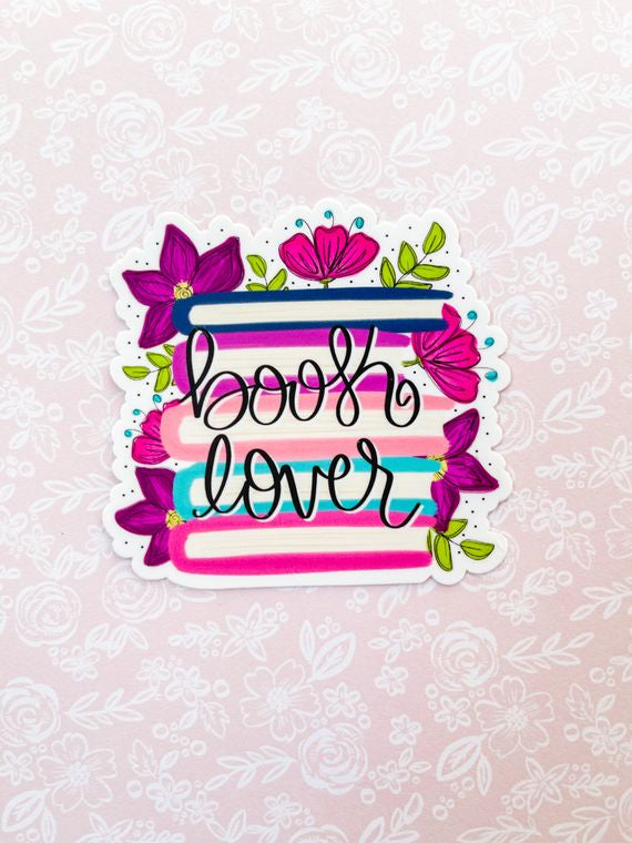 Floral Book Lover Vinyl Sticker